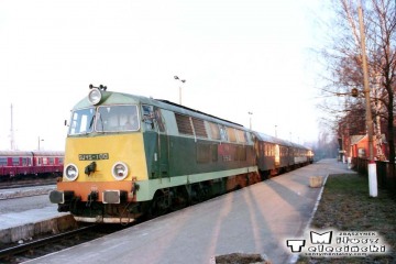 Suwałki. Pociąg do Trakiszek w dniu 23.02.1995.