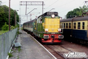 SP32-091 przyprowadziła wieczorny pociąg z Międzyrzecza do Rzepina w dniu 11.06.1994.