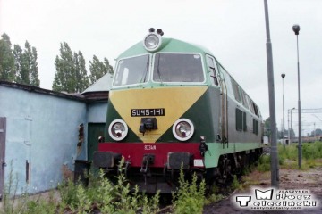 Zielona Góra 17.06.1995. Przy lokomotywowni. SU45-141 z lokomotywowni Jelenie góra.