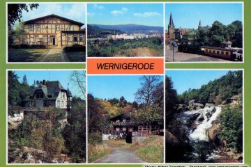 Kartka pocztowa Wernigerode i okolic z lat 80 tych.