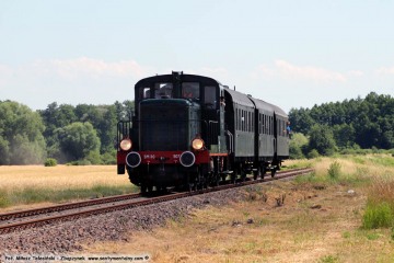 Pociąg specjalny opuszcza Międzyrzecz w stronę Gościkowa w dniu 23.06.2019