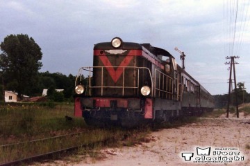 Bełżec 27.06.1992. Pociąg z Przeworska. Lokomotywa SP42-015.