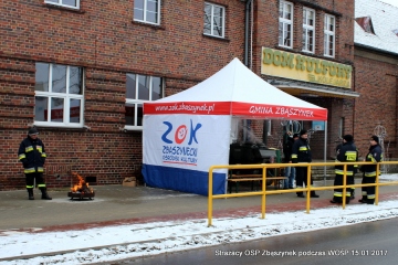 Strażacy przy domu kultury w Zbąszynku w dniu 15.01.2017