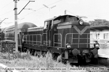 SP42-172 z wieczornym pociągiem do Zielonej Góry 25.07.1986. .