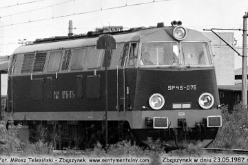 SP45-075 koło nastawni ZKA w dniu 23.05.1987.