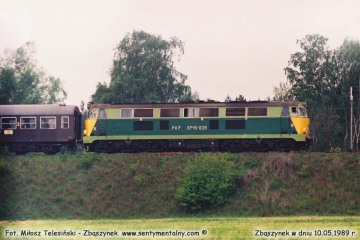 SP45-039 wyjeżdża ze Zbąszynka z osobowym do Gorzowa Wlkp. w dniu 10.05.1989.