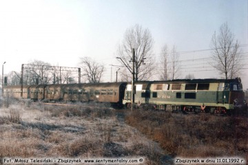SP45-148 do Leszna, wyjeżdża ze Zbąszynka w dniu 11.01.1992.