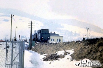 Muszyna w lutym 1986. Foto wykonane koło strażnicy W.O.P.u.