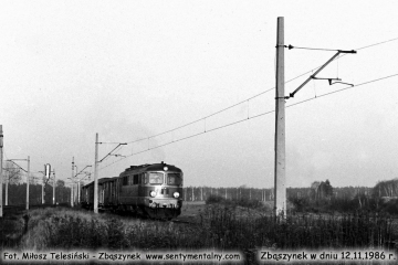 Zbąszynek 12.11.1987. ST43-55 zbliża się do Zbąszynka z kierunku Leszna.
