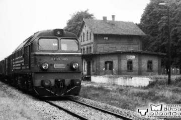 Przewóz 22.08.1986. ST44-485 z towarowym Sanice - Żagań.