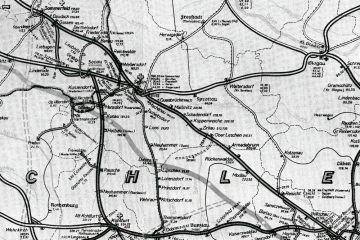 1938 . Linia do Potoku nie ujęta. Odgałęzienie do Horka, ujęte jako kolej innego zarządu.