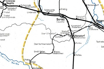 1944. Po południowej stronie torowiska stacji Przewóz znajdował się mały przystanek Przewóz Południowy, przyporządkowany do fragmentu linii w kierunku Horki.
