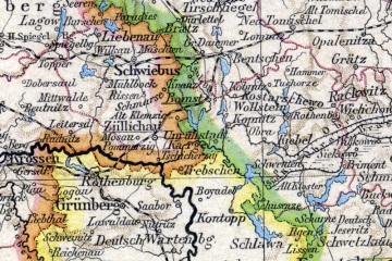 1887 Mapka ukazująca fragment linii Zbąszyń – Leszno, zakończonej tymczasowo w Wolsztynie.