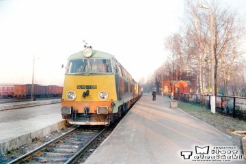 Suwałki. Pociąg do Trakiszek w dniu 23.02.1995.