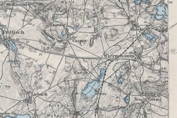 1897 Tor z Międzychodu do Międzyrzecza, oddano w dniu 01.12.1887. Połączenie kolejowe z Wierzbna do Skwierzyny, utworzono dopiero 01.05.1906. Na mapce widać, że kierunkiem pierwotnym było połączenie Międzychód – Międzyrzecz z 01.12.1887.