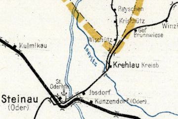 Stacja Krzelów w 1944. Widoczne dwa oddzielne perony.