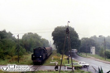 Ol49-9 z Ełku, wjeżdża na stację Gołdap w dniu 02.09.1989.