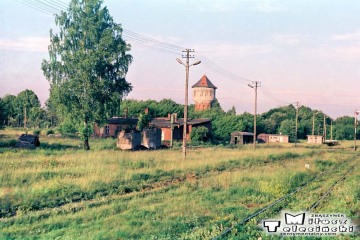 Gołdap 19.06.1988 Widok w stronę zburzonej lokomotywowni.