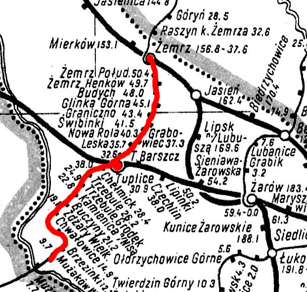 Stacje i przystanki na linii Lubsko - Tuplice - mużaków Wschodni