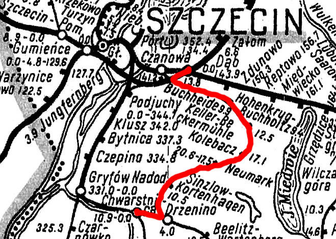 Stacje i przystanki na linii Szczecin - Chwarstnica