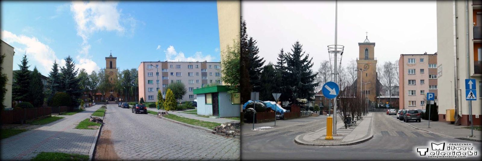 Ulica Krótka w Zbąszynku w dniu 13.08.2013 i 09.12.2021.