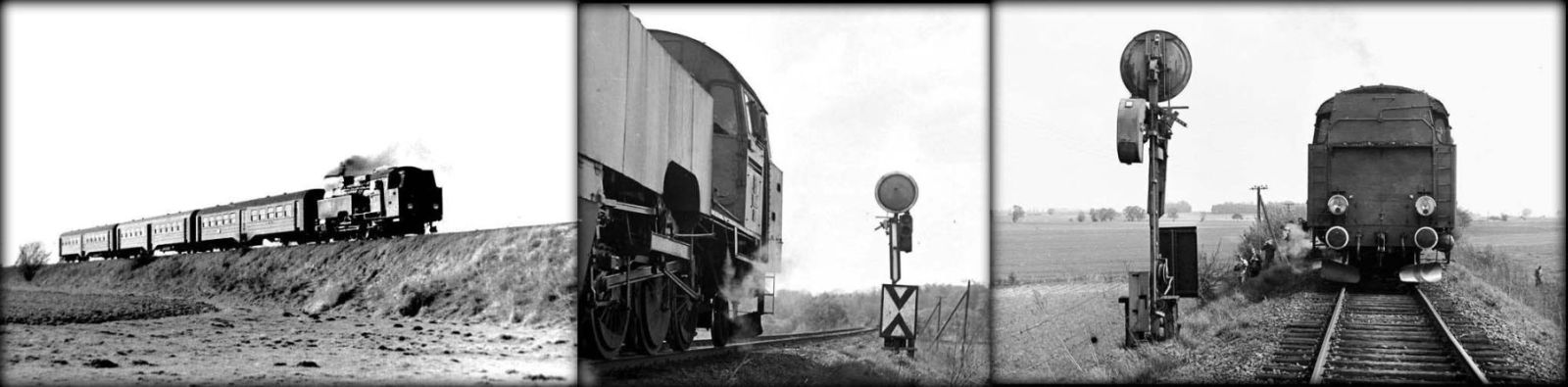 Po lewej Tkt48-117 z osobowym tuż za Sycowem do Namysłowa w dniu 02.02.1988. Po prawej wjazd Tkt48-28 z pociągiem specjalnym w dniu 17.05.1987, przed wjazdem od strony Bukowej Śląskiej.