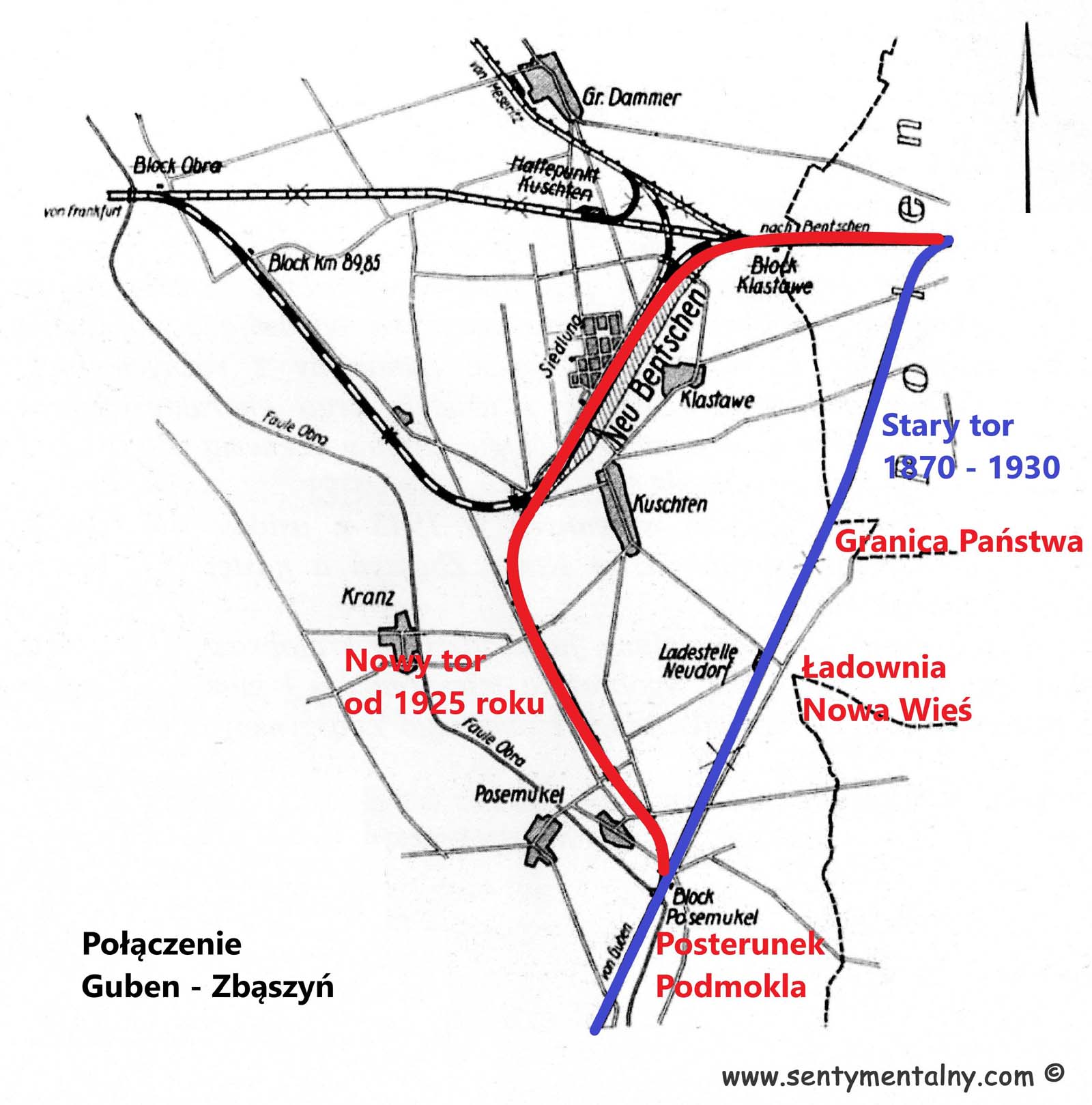 Ogólne zmiany na linii Zbąszyń - Babimost w latach 1870 - 1945.