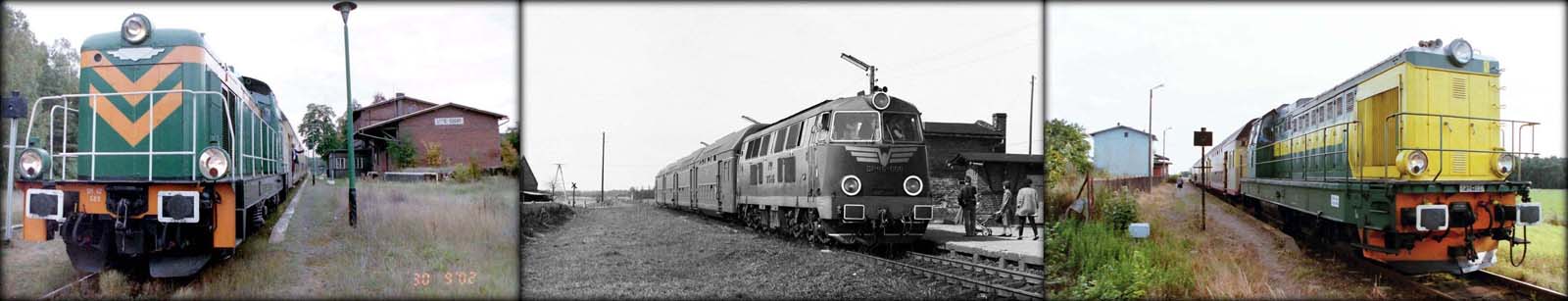 Od lewej: SM42-689 w Suchym Lutolu (30.09.2002), SP45-096 w Dąbrówce Wlkp (maj 1987). SP32-088 na stacji Chociszewo – Rogoziniec w dniu 19.05.2002.