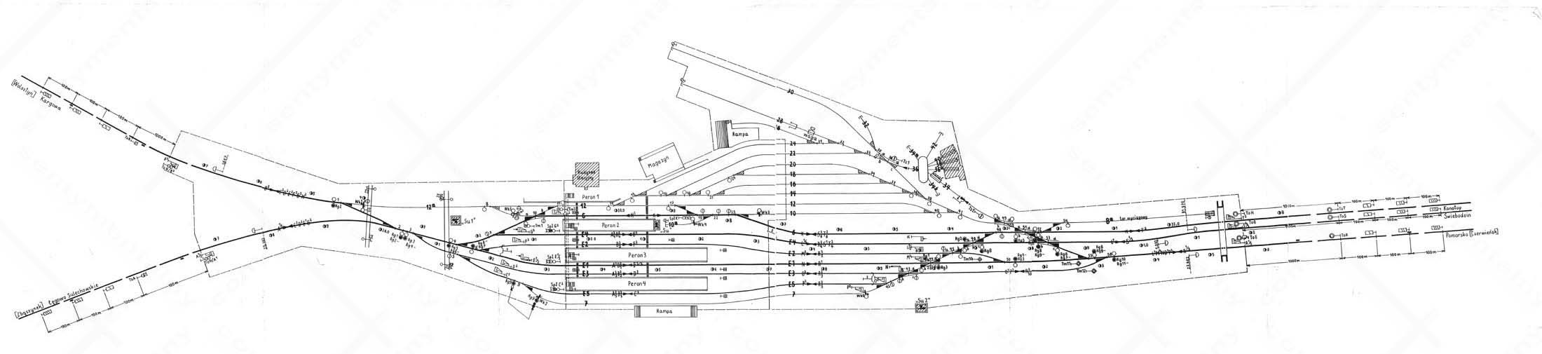 Plan stacji Sulechów z 1948 roku.