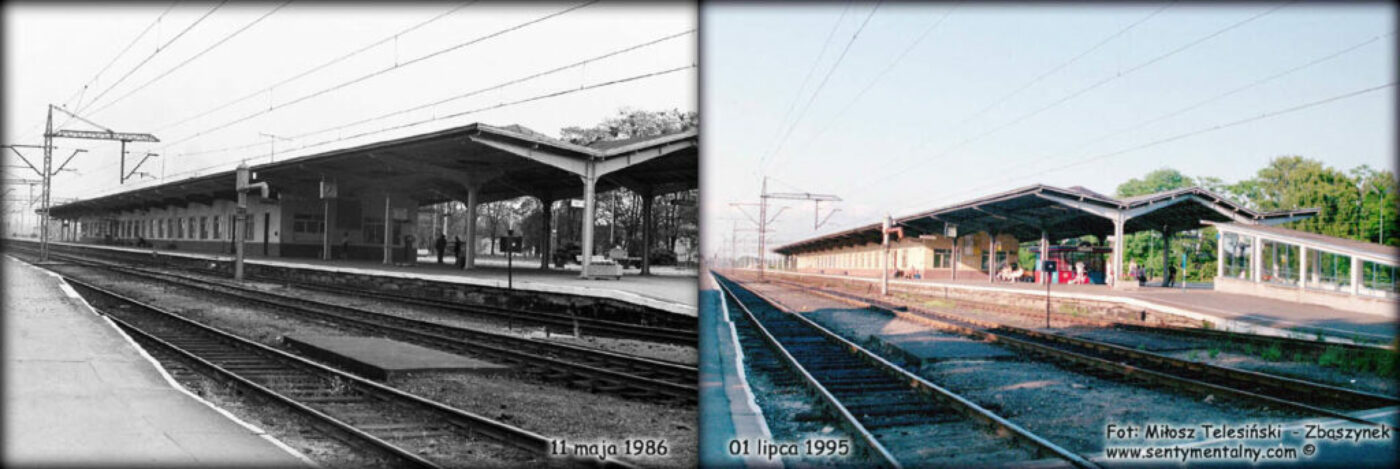  Po lewej dworzec w Zbąszynku dnia 11.05.1986, po prawej fotka z dnia 01.07.1995 roku.